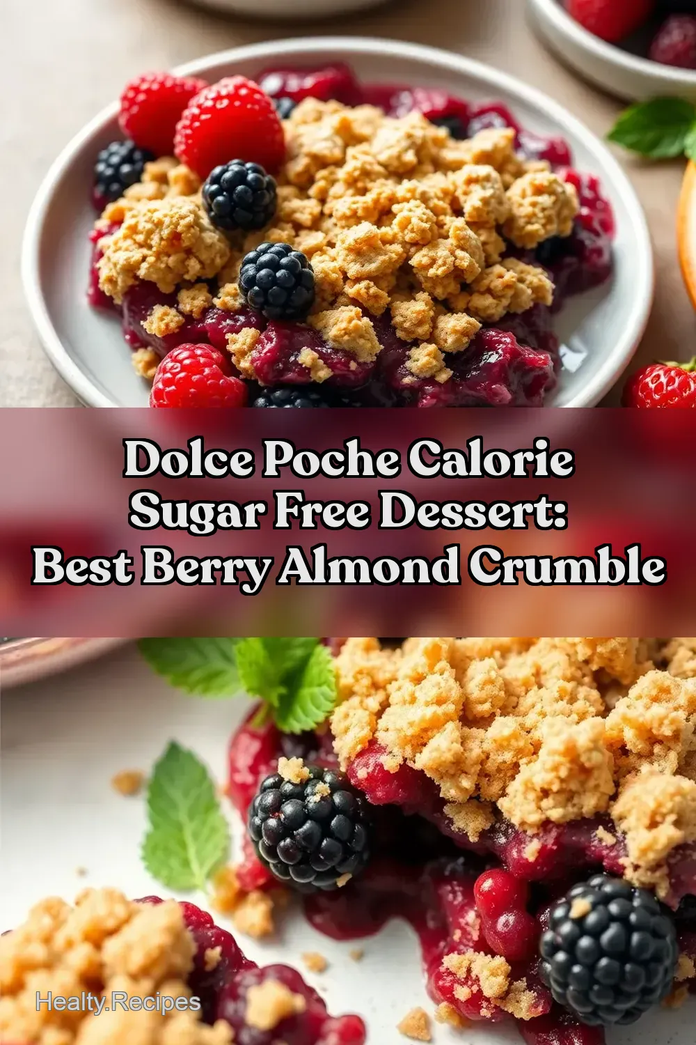 Dolce Poche Calorie Sugar Free Dessert: BEST Berry Almond Crumble