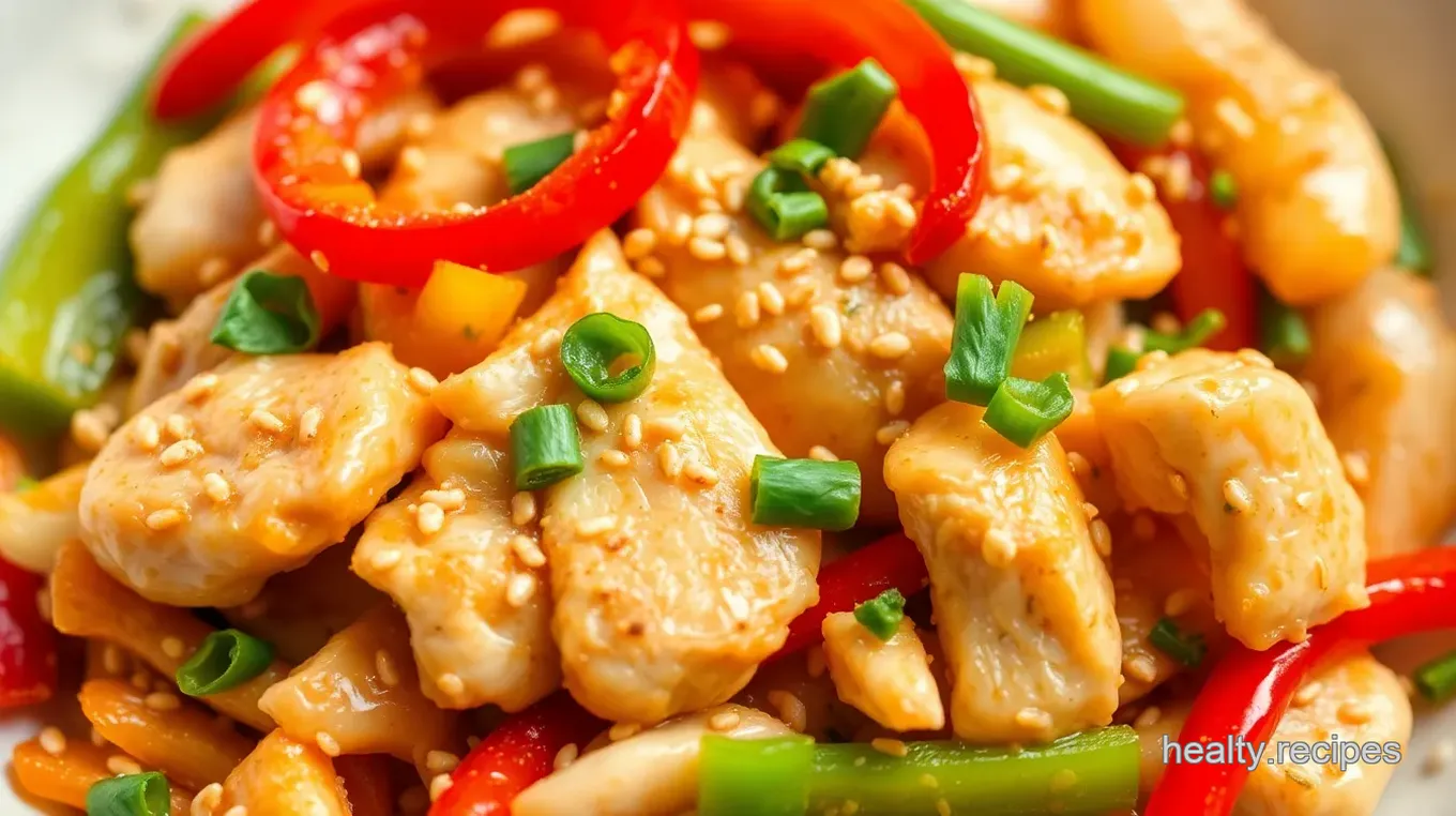 Asian-Inspired Stir-Fried Chicken with a Peanut Butter Dressing