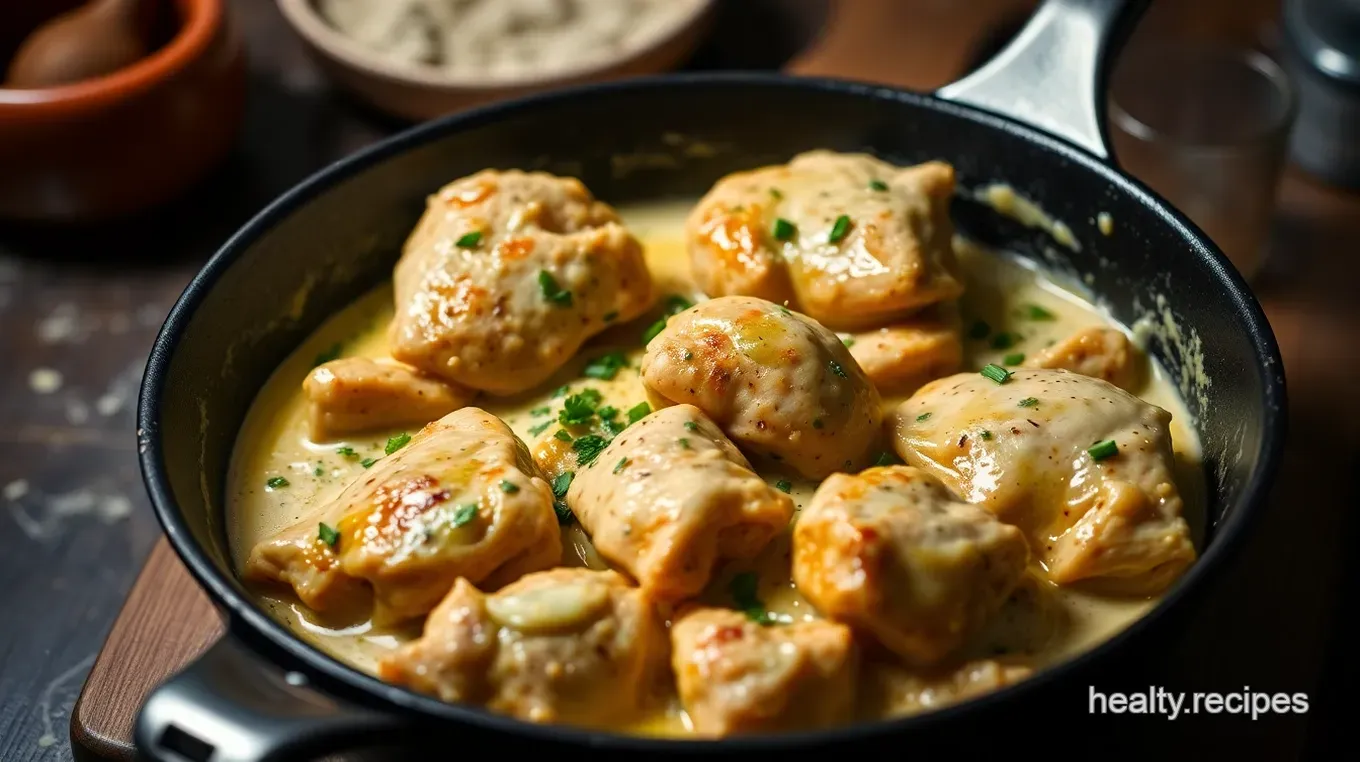 Delicious Low Carb Low Sodium Creamy Garlic Chicken Skillet Recipe Creamy Garlic Chicken Skillet: Low Carb Low Sodium Delight