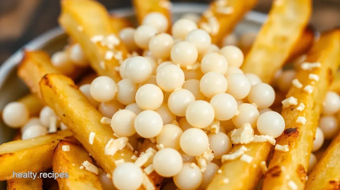 Oven Baked Fries with Cheesy Boba Delight