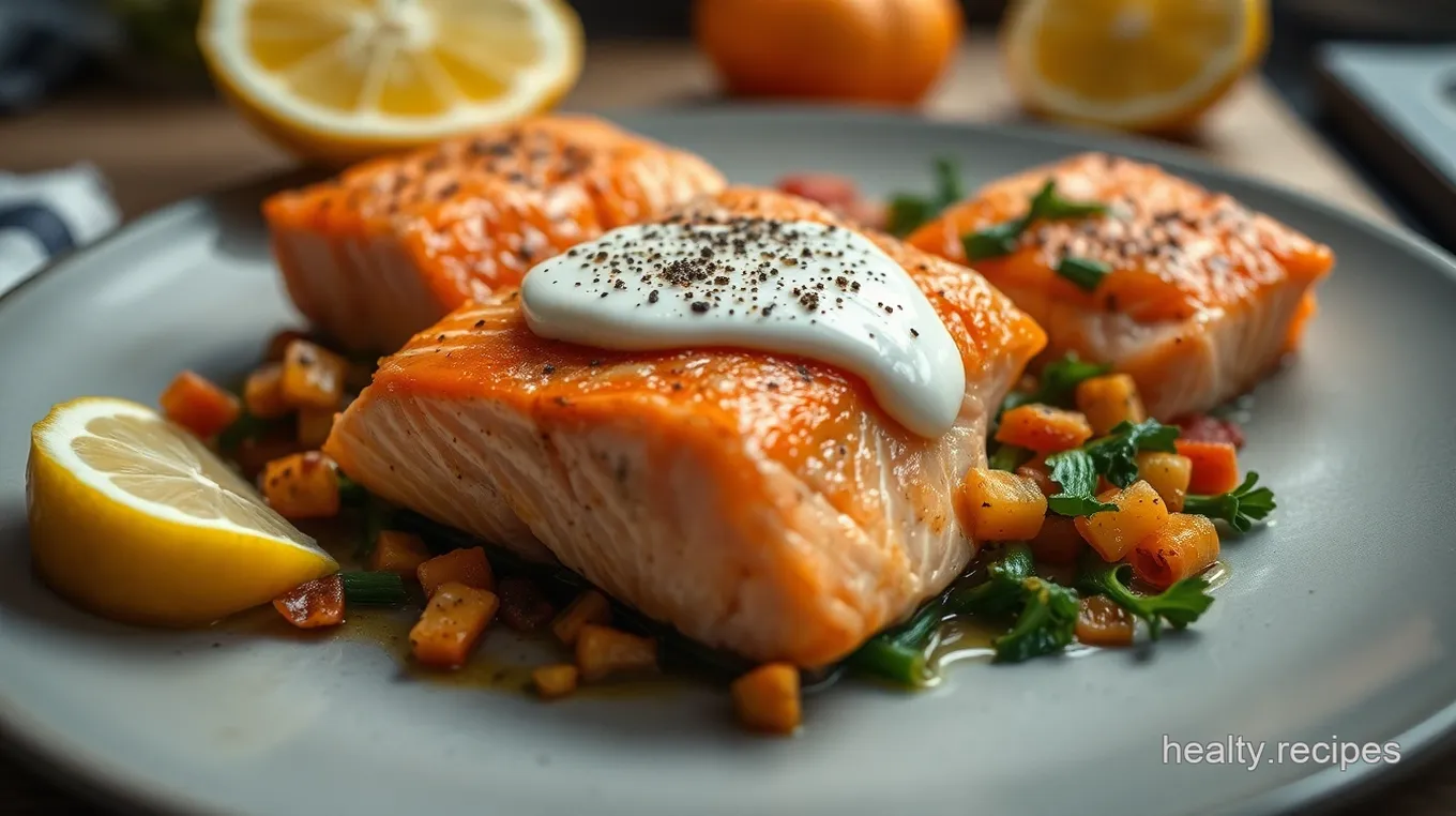 Perfectly Undercooked Salmon with Lemon-Dill Sauce