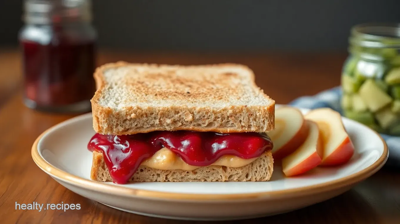 Healthy Peanut Butter and Jelly Sandwich