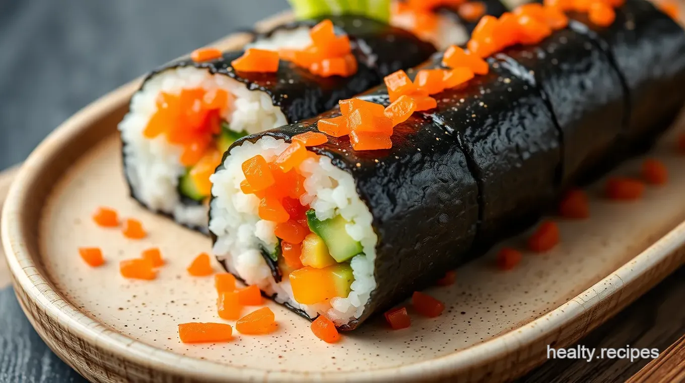 Salmon Roe Uramaki (Inside-Out Sushi Rolls)