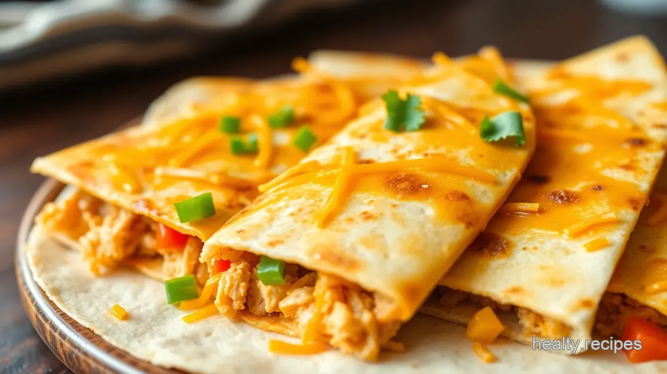 Cheesy Chicken and Veggie Quesadillas