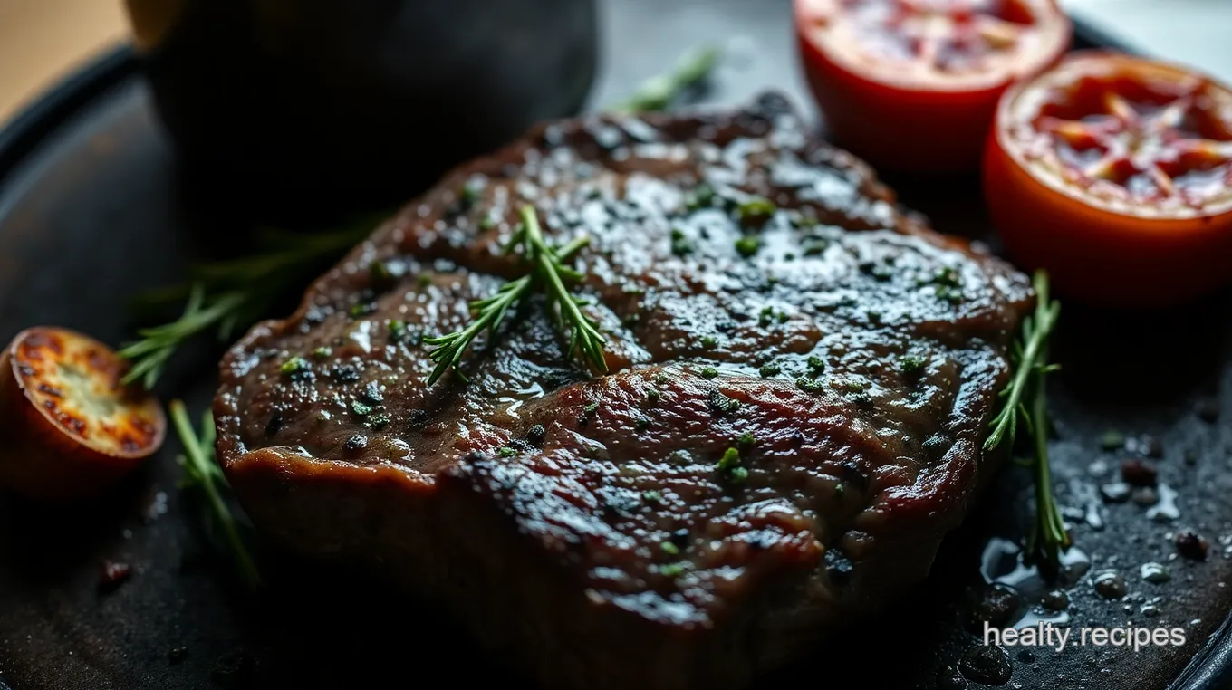 Tender Marinated Shoulder Steak with Chimichurri Sauce