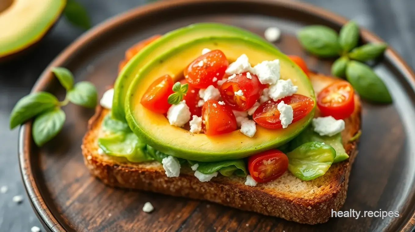 Gourmet Healthy Avocado Toast with Cherry Tomatoes and Feta