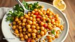 Mixing Chickpeas for a Healthy Salad