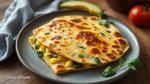 Scrambled Eggs Quesadilla with Spinach