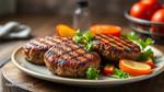 Grilled Beef Patties with Fresh Veggies