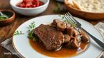 Slow Cooked Beef Tongue with Mushroom Sauce