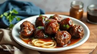 Bake Beef Meatballs in Honey Soy Glaze