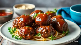 Baked Beef Meatballs with Quick Glaze