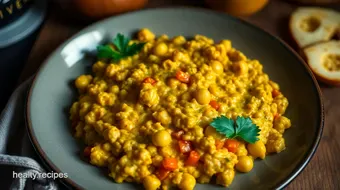 Chickpea Flour Scramble: A High Protein Low Carb Vegetarian Breakfast recipe card
