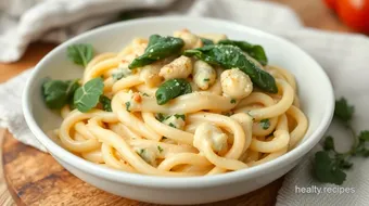 Creamy Pasta with Artichokes & Spinach