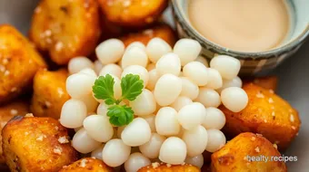 Fried Potatoes with Chewy Boba Topping recipe card