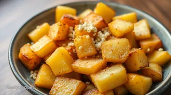 Fried Potatoes with Crunchy Boba Surprise recipe card