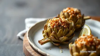 Bake Artichokes with Crispy Parmesan Topping