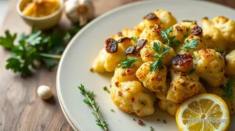 Roasted Cauliflower with Garlic & Herbs