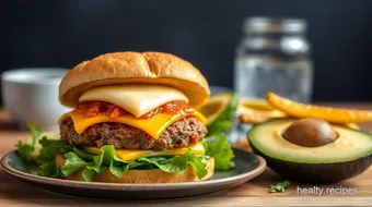 Grilled Beef Burger with Spicy Chipotle Sauce recipe card