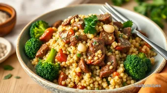 Quick Beef Quinoa with Broccoli Delight