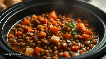 Heartwarming Anti-Inflammatory Crockpot Vegetable and Lentil Stew Recipe recipe card