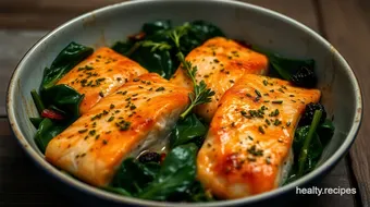 Easy & Juicy Salmon and Spinach Recipe: My Fail-Proof Herb Glazed Method recipe card