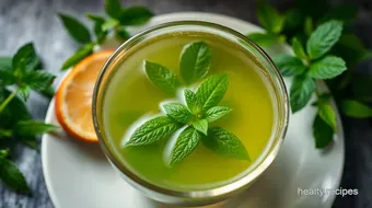 Refreshing Green Tea with Mint Leaves: A Simple, Invigorating Brew recipe card