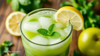 Juicing Green Apple Minty Refreshing Drink