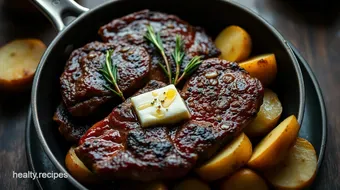 Perfect Steak and Potatoes: Easy Pan-Seared with Garlic Butter recipe card