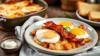 Baked Bacon Dish with Cheese & Eggs