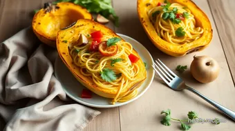 Roasted Spaghetti Squash with Fresh Veggies