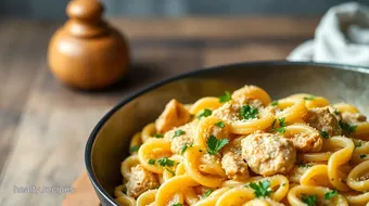 Skillet Garlic Chicken Pasta with Nutritional Yeast