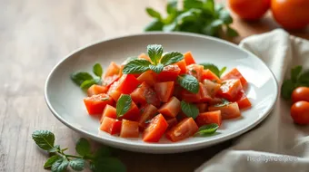 Fresh Tomato Mint Salad - Quick & Healthy