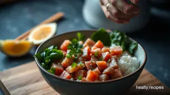 Refreshing Tuna Poke Bowl: The Perfect Tuna for Lunch recipe card