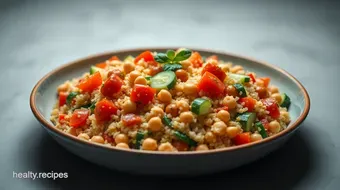 Easy & Delicious Healthy Lunch Ideas: Zesty Quinoa & Chickpea Salad recipe card