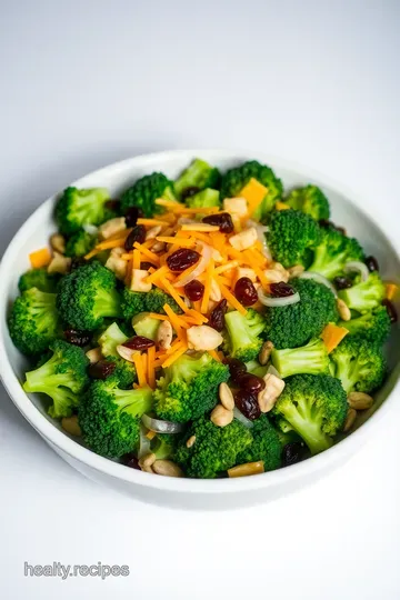 Amish Broccoli Salad with Sweet and Tangy Dressing presentation
