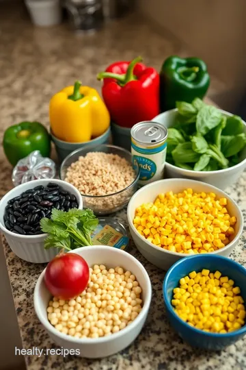 Quinoa-Stuffed Bell Peppers with Avocado & Black Beans ingredients