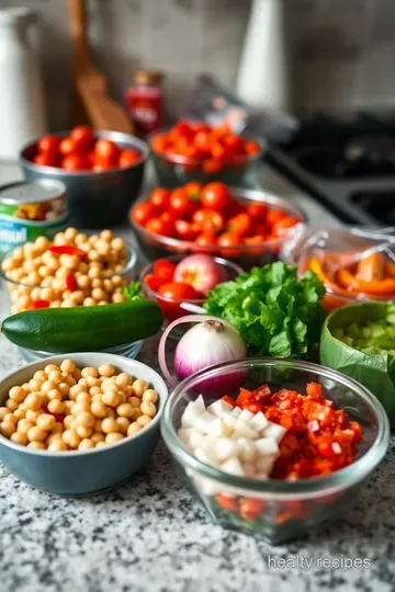 Chilled Mediterranean Chickpea Salad ingredients