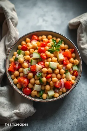 Chilled Mediterranean Chickpea Salad presentation
