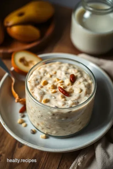 Creamy Peanut Butter Powder Overnight Oats presentation