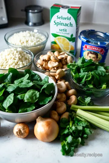 Creamy Spinach and Mushroom Risotto ingredients