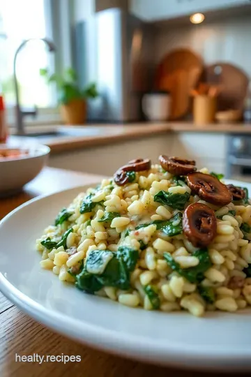 Creamy Spinach and Mushroom Risotto steps