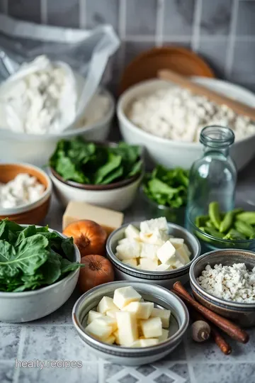 Creamy Spinach & Feta Quiche ingredients