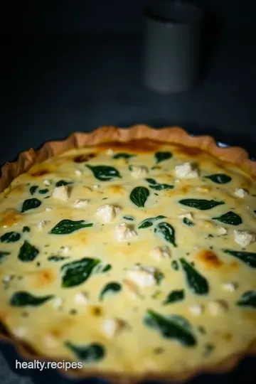 Creamy Spinach & Feta Quiche presentation