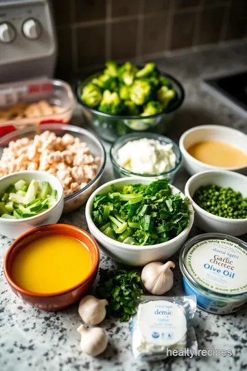 Creamy White Chicken Quesadilla with Broccoli ingredients