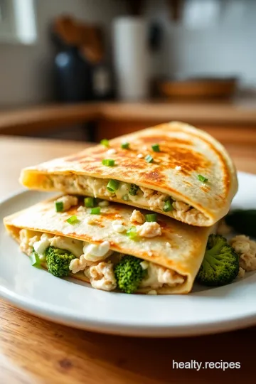 Creamy White Chicken Quesadilla with Broccoli steps