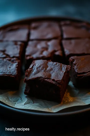 Decadent Dark Chocolate Powder Brownies presentation