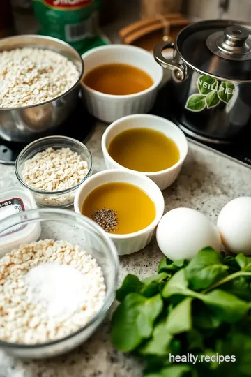 Savory Oatmeal with Spinach and Poached Egg ingredients