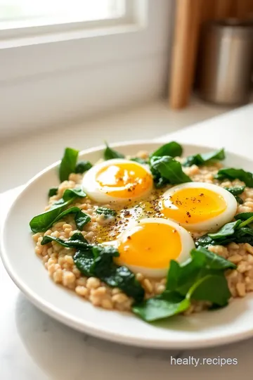 Savory Oatmeal with Spinach and Poached Egg steps