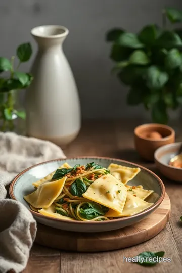 Quick & Delicious Boiled Spinach Ravioli presentation